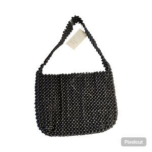A New Day Shoulder Bag Beaded Black Medium NWT